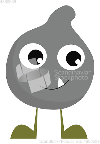Image of A grey monster with green legs vector or color illustration