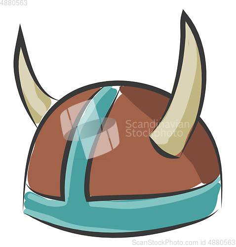Image of Hat with the twisty sharp horns vector or color illustration