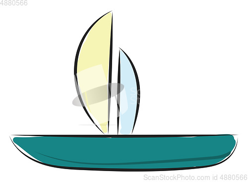 Image of A fishing boat vector or color illustration
