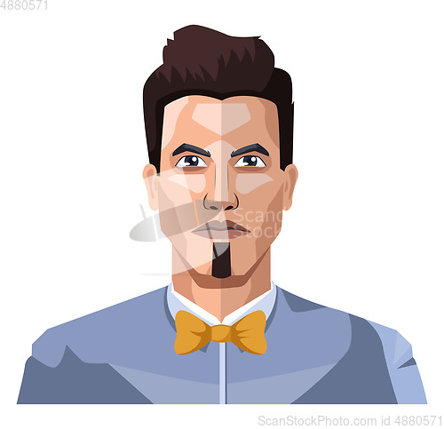 Image of Guy with short hair and small beard illustration vector on white