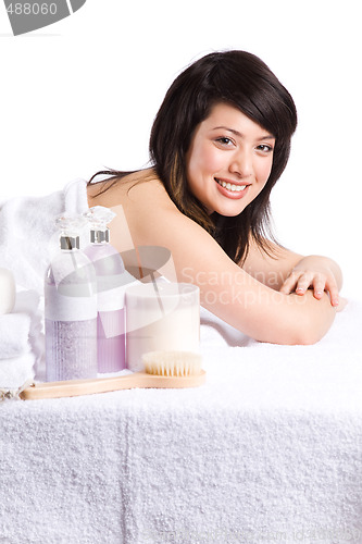 Image of Beautiful asian spa girl