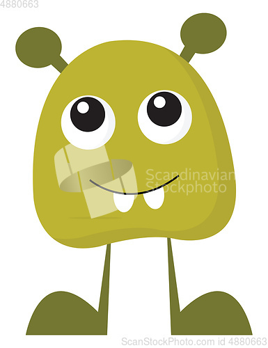 Image of A baby green monster vector or color illustration