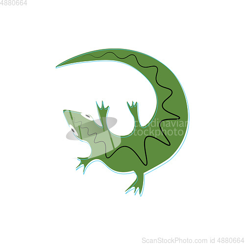 Image of Little green lizard illustration vector on white background 