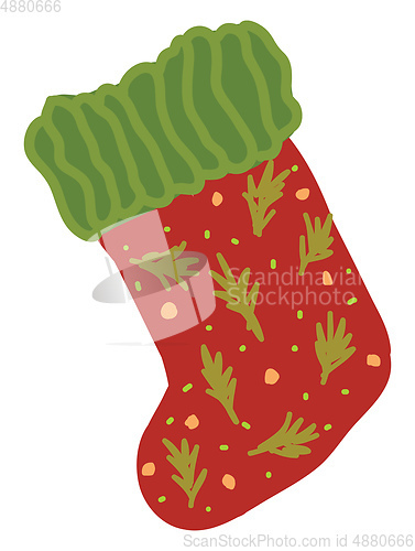 Image of A sock with peach circles vector or color illustration