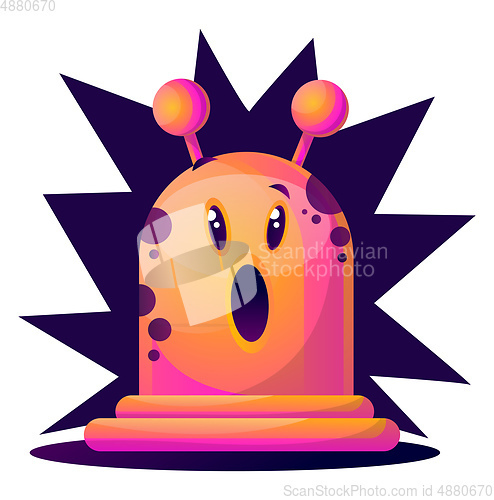 Image of Suprised pink cartoon monster vector illustartion on white backg