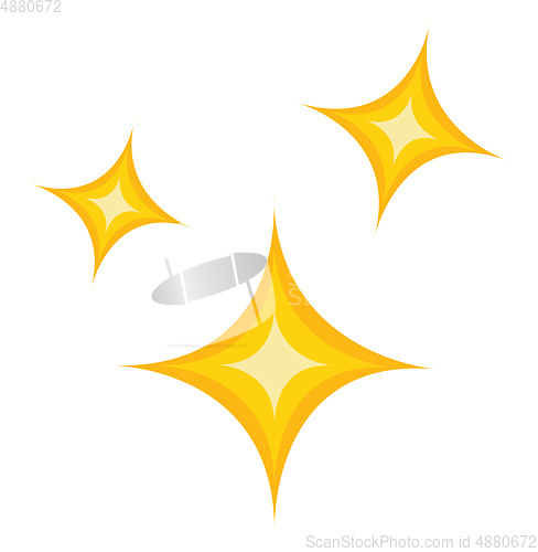 Image of Simple vector illustration of a yellow christmas stars on white 