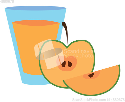 Image of A cup of green apple juice vector or color illustration
