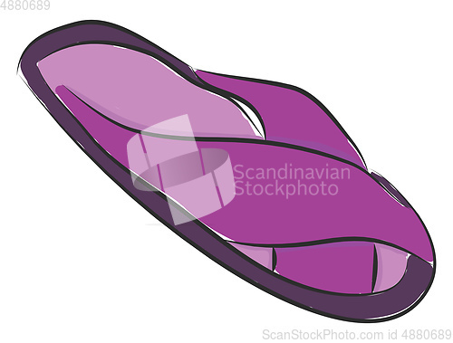 Image of Simple vector illustration on white background of a purple slipp