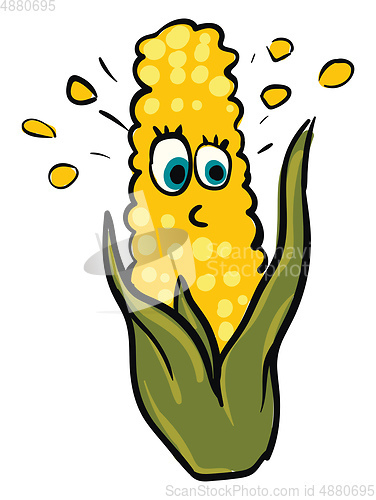 Image of Surprised corn vector illustration on white background