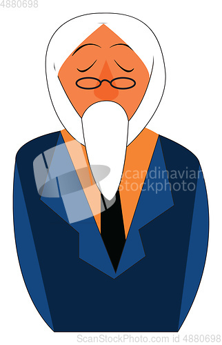 Image of An old man with his long white beard is in his formal suite vect