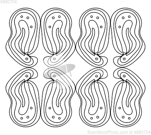 Image of A four pair of curved lines vector or color illustration