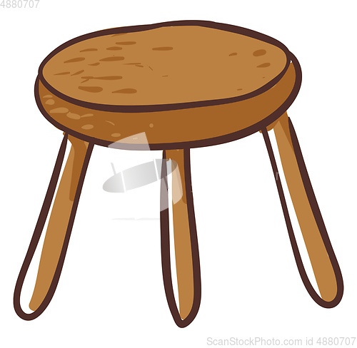 Image of Clipart of a round-shaped brown stool vector or color illustrati