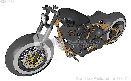 Image of Powerful Motorcycle vector or color illustration