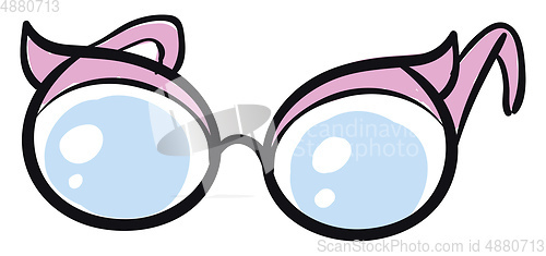Image of A funny pink glasses vector or color illustration