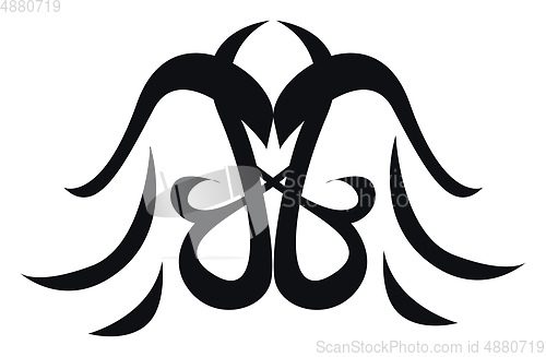 Image of Simple black and white tattoo sketch vector illustration on whit