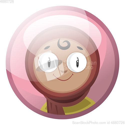 Image of Cartoon character of a smiling arab girl in a hijab vector illus