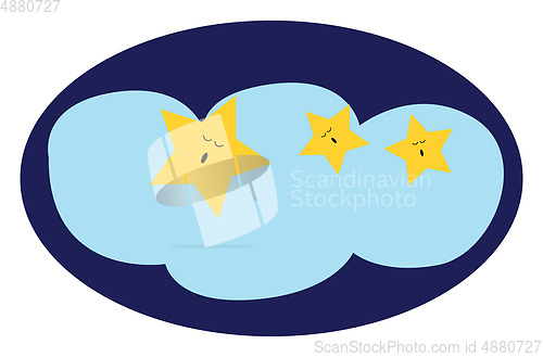 Image of Sleeping stars vector or color illustration