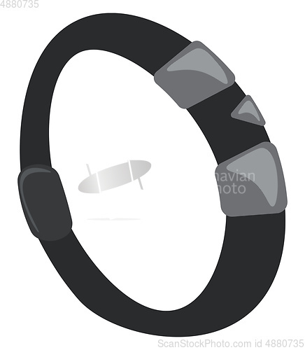 Image of Black-colored cartoon wrist band vector or color illustration