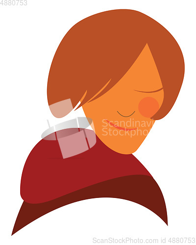 Image of A girl grinning vector or color illustration