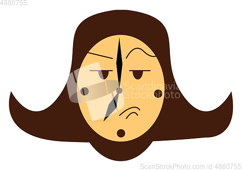 Image of A wall clock designed like a face of clown displays time as 700 