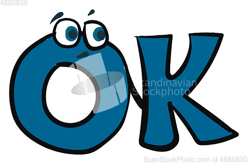 Image of Emoji of the word OK vector or color illustration