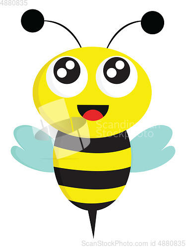 Image of Bee, vector color illustration.