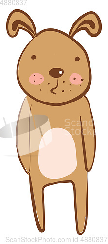 Image of A brown hare with spot in his belly is standing alone vector col