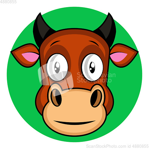 Image of Cartoon brown cow vector illustration on white backgorund