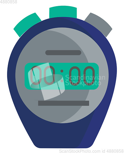 Image of Clipart of a blue-colored stopwatch vector or color illustration