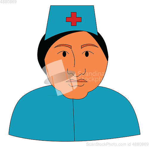 Image of A nurse at the hospital dressed in her uniform/Nurse uniform dre