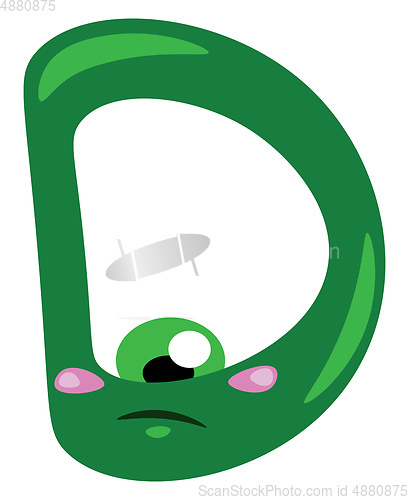 Image of D alphabetic creature vector or color illustration