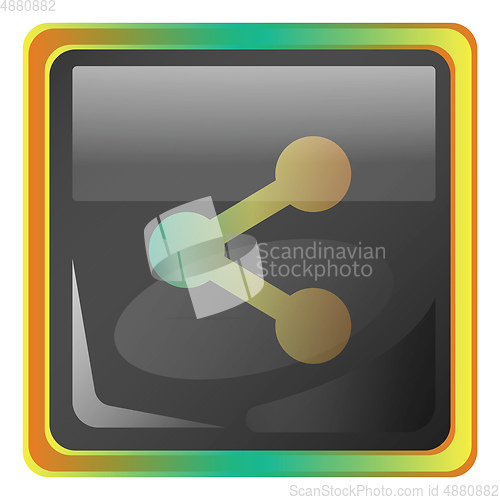 Image of Share grey vector icon illustration with colorful details on whi
