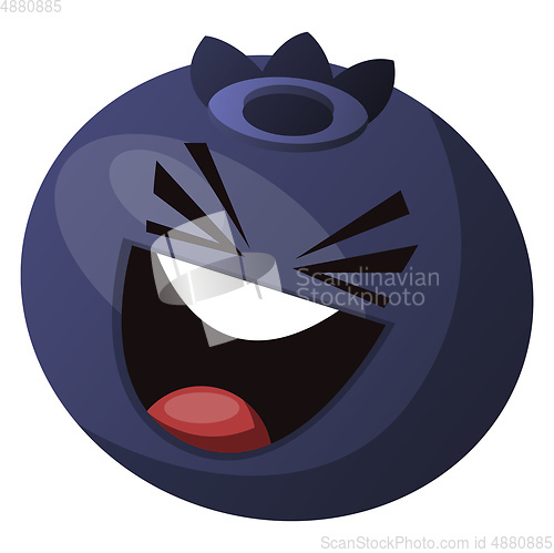 Image of Blueberry having fun and laughs illustration vector on white bac