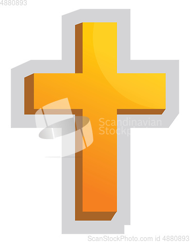 Image of Yellow Christian Cross vector illustration on a white background