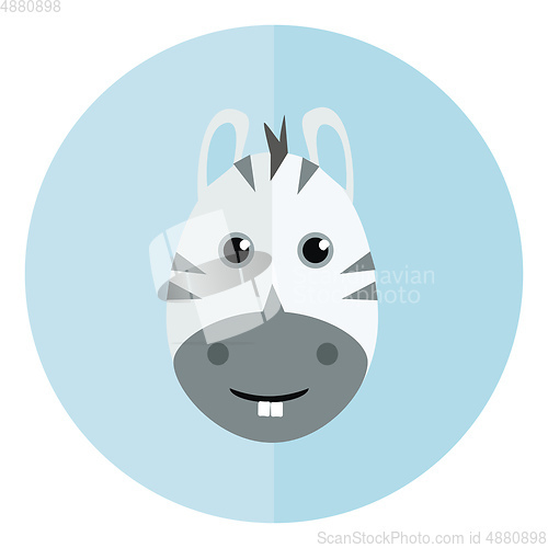 Image of Clipart of a cute animal zebra in black and white color vector c