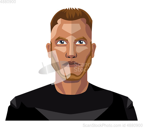 Image of Young male with beard and short hair illustration vector on whit