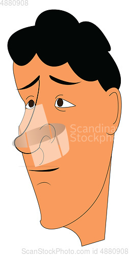 Image of The portrait of a worried boy vector or color illustration