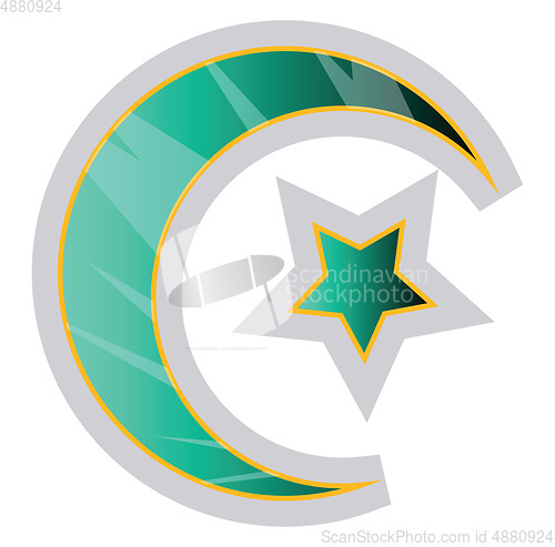 Image of Colorful Muslim symbol of religion vector illustration on a whit