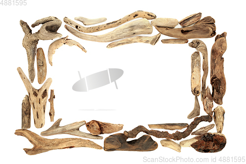 Image of Abstract Natural Driftwood Background Frame 