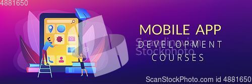 Image of Mobile app development courses concept banner header