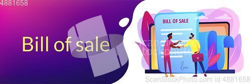 Image of Bill of sale concept banner header