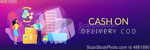 Image of Cash on delivery COD concept banner header