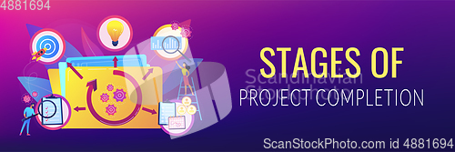 Image of Project life cycle concept banner header