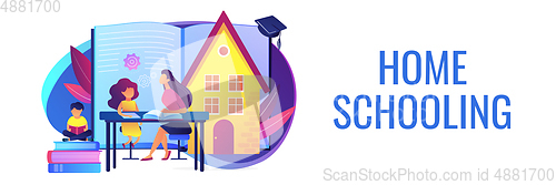 Image of Home schooling concept banner header.