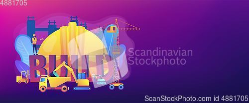 Image of Modern construction machinery concept banner header