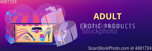 Image of Sex shop concept banner header.