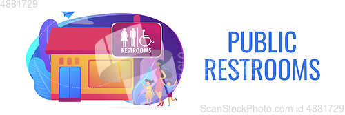 Image of Public restroomsconcept banner header