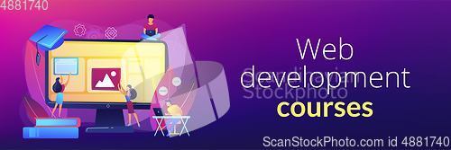 Image of Web development courses concept banner header