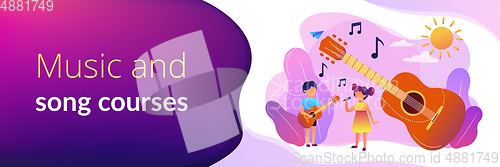 Image of Musical camp concept banner header.