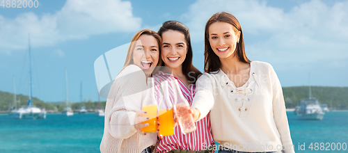 Image of young women toasting non alcoholic drinks